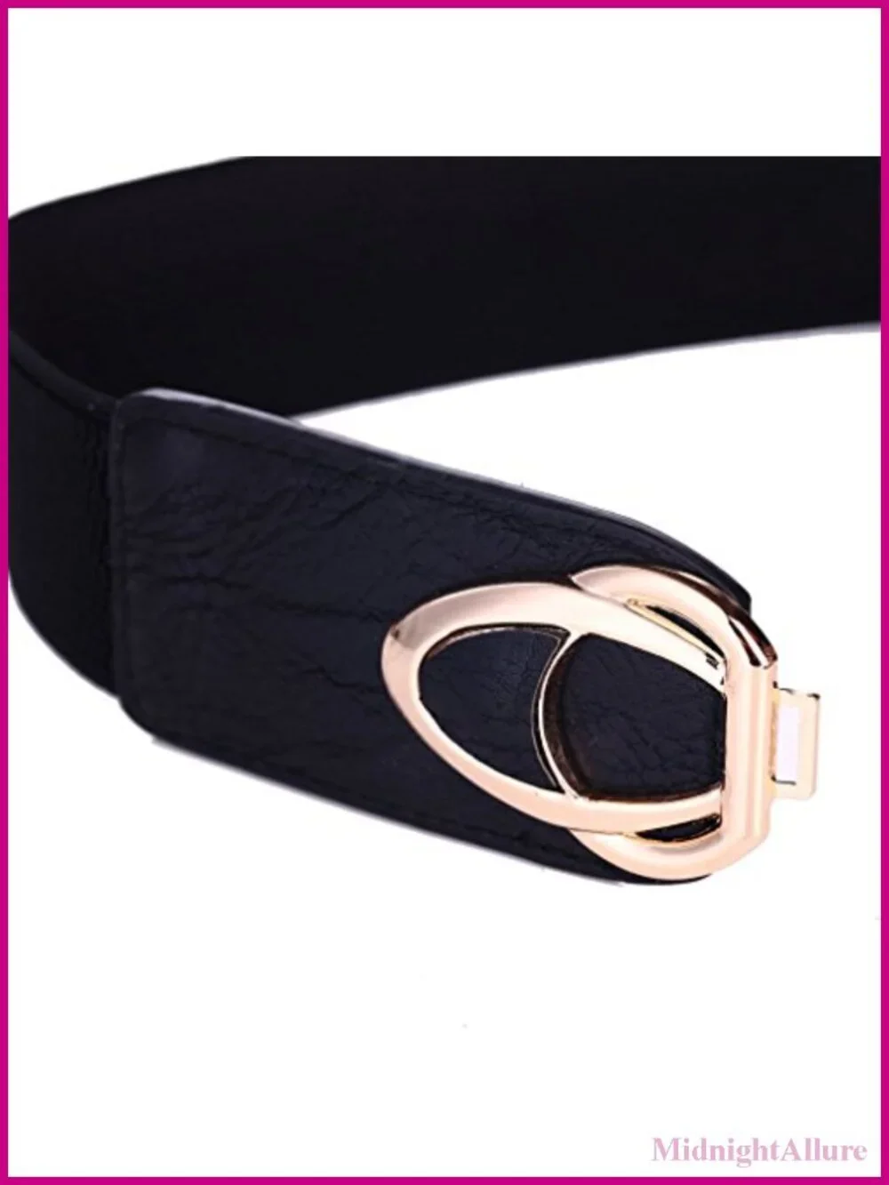 Women's Elastic Stretch Cinch Belt PU Leather Buckle Dress Belt
